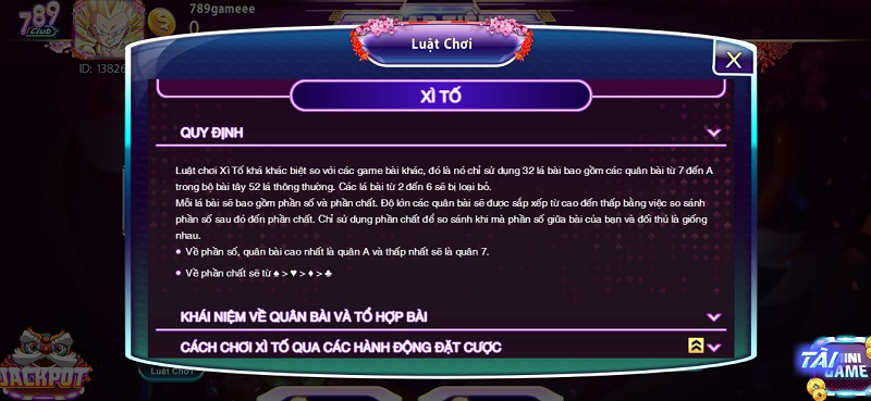 Luật chơi Xì Tố 789 Club