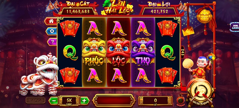 Giao diện game slot Lân hái lộc 789 Club