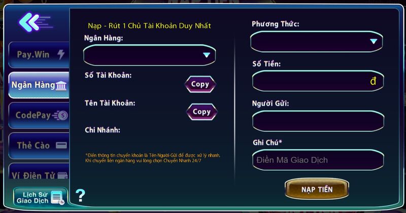 Hướng dẫn nạp tiền 789club với 5 hình thức 